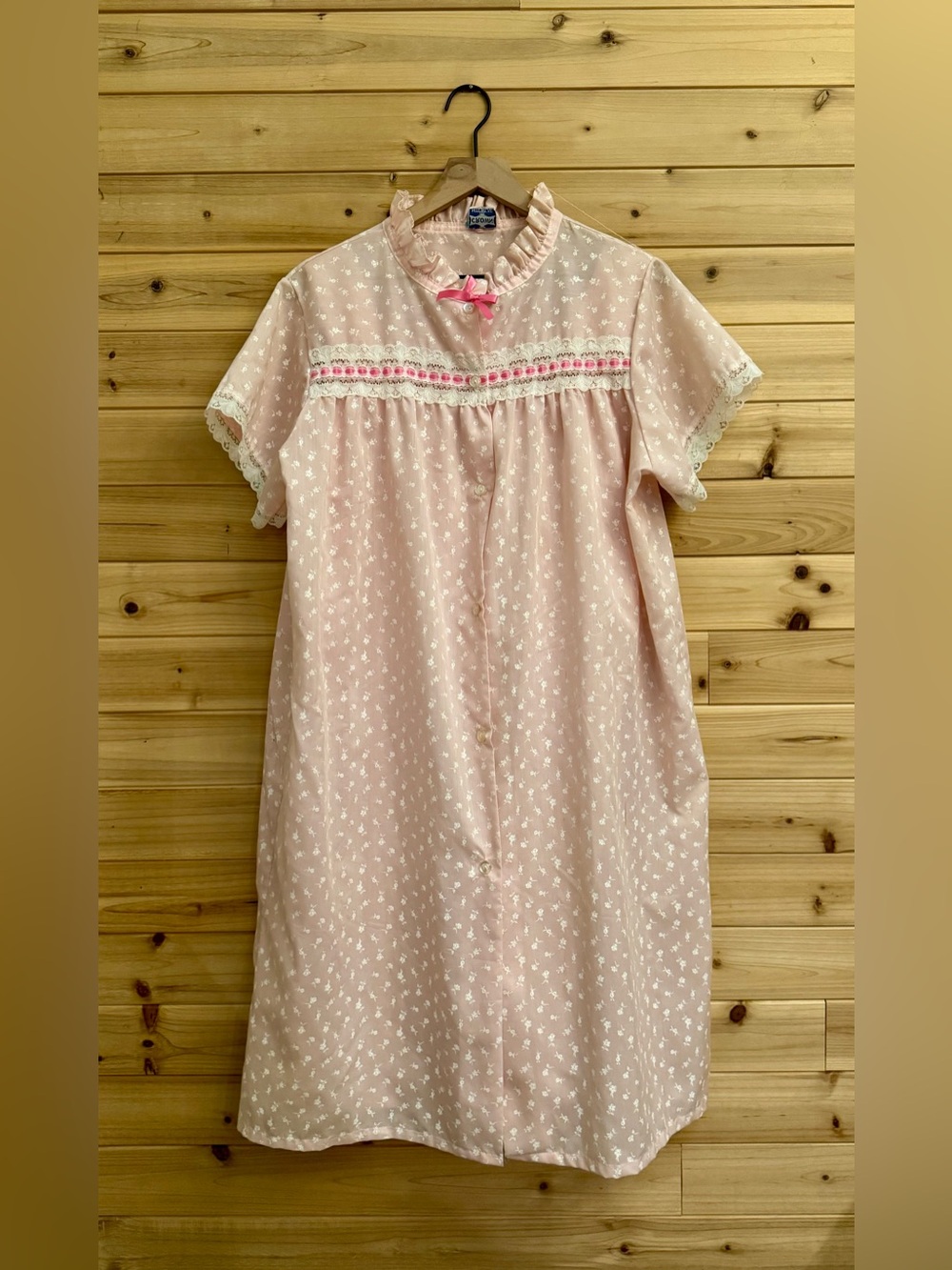 Vintage Crown For Nitewear Large Pink Robe House Coat Set Link Coquette Retro